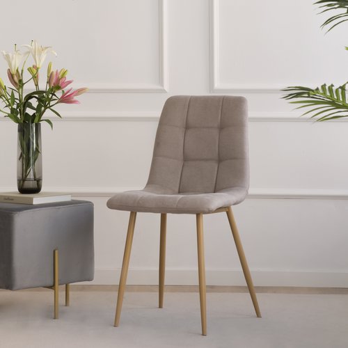 Basilea beige gestoffeerde stoel