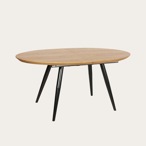 Didier ovale uitrekbare eetkamertafel 160/200 wit gelakt