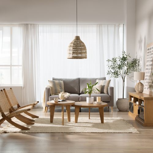 Amaia set de 2 mesas de centro de madera maciza de mango