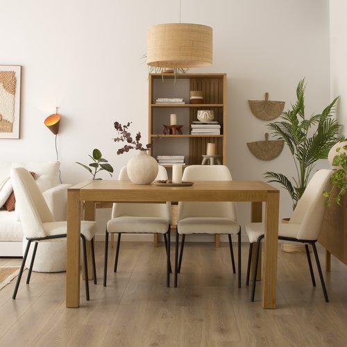 Gael mesa de jantar extensível retangular 140/190 carvalho