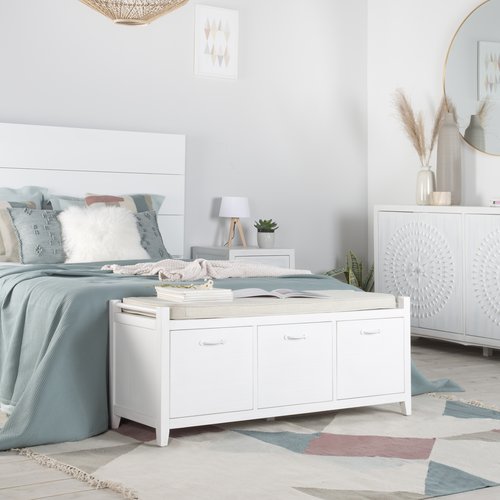 Loen mueble descalzador con cojines blanco
