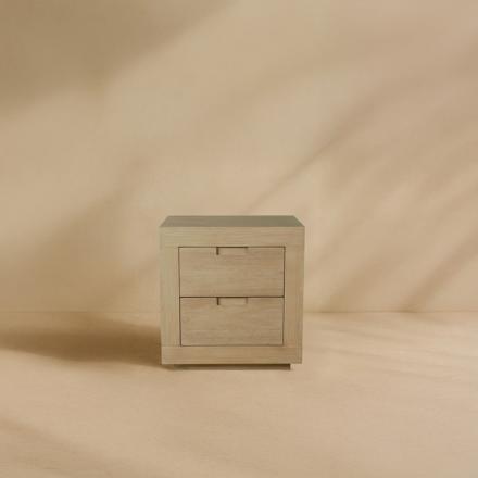 Sisal mesita de noche de madera maciza de acacia