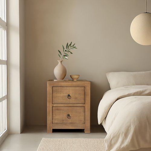Tiber mesita de noche de madera maciza de araucaria