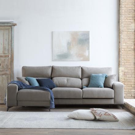 Zent sofá chaise longue reversível 4 lugares cinza com armazenamento
