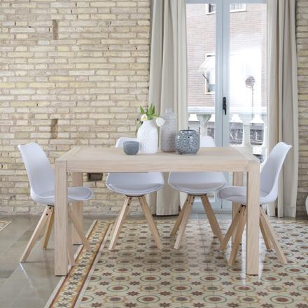 Gael table à manger extensible rectangulaire 140/190 en bois couleur naturelle
