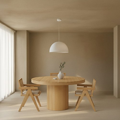 Venier mesa de comedor redonda 130 de madera maciza de mango