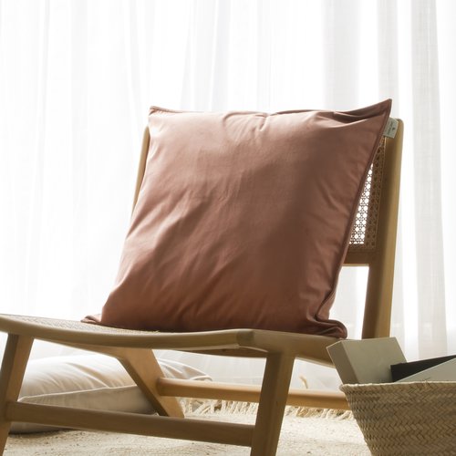 Vela cojín decorativo de terciopelo para sofá de color rosa