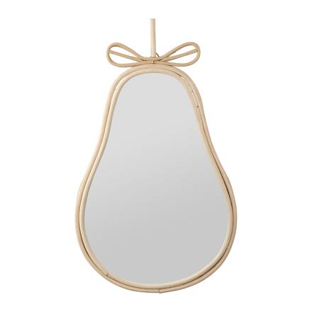 Pear miroir naturel en rotin