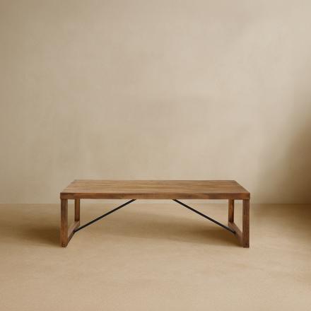Zenga mesa de centro de madera maciza de araucaria y metal