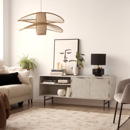 Enzo mueble tv de madera y metal color blanco wild